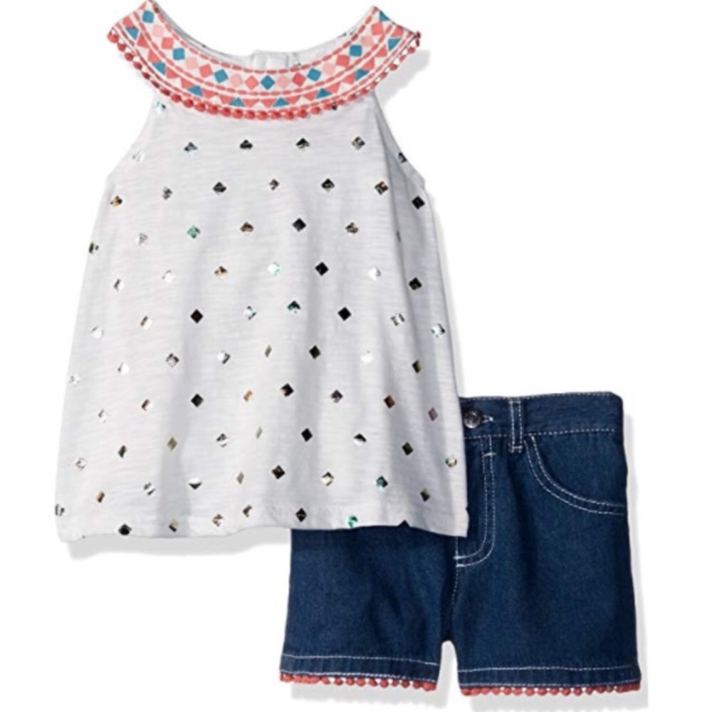 chic tasseled Nannette Denim Short & tank Set 6